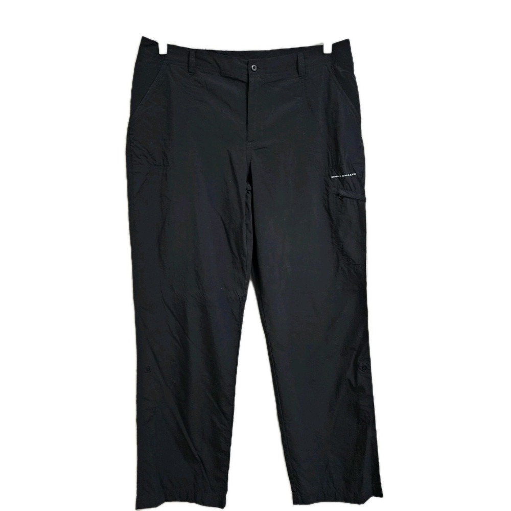 Columbia PFG Pants Womens 14 Black Omni-Shade Cargo Nylon Hiking Fishing Outdoor